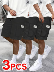 Polyester Fashion Cargo Shorts 3pk