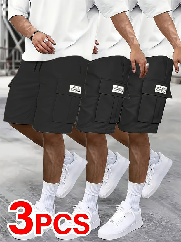 Polyester Fashion Cargo Shorts 3pk