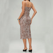 Slim Lace-up Printed Summer Dress