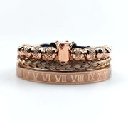 Pulseiras Roman Royal Crown Stainless Steel Geometry Bracelet