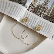 INS Style Queen's Big Circle 925 Sterling Silver Earings