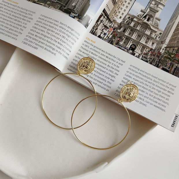 INS Style Queen's Big Circle 925 Sterling Silver Earings