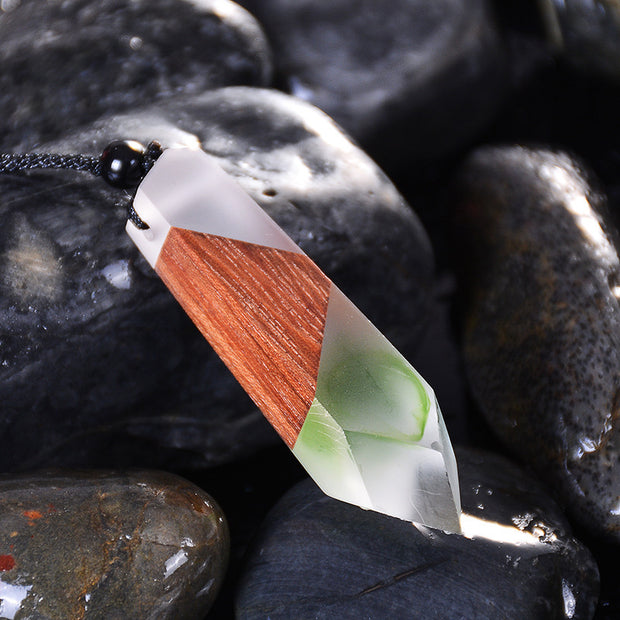 Vintage Unisex Wood Necklace Pendant