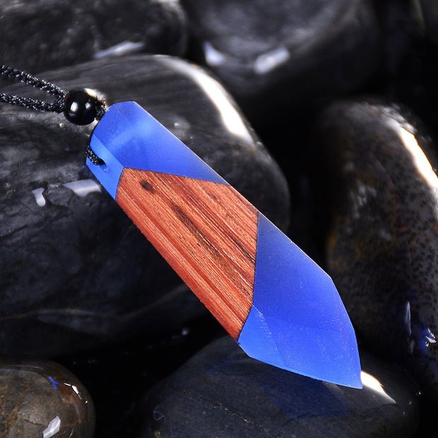 Vintage Unisex Wood Necklace Pendant