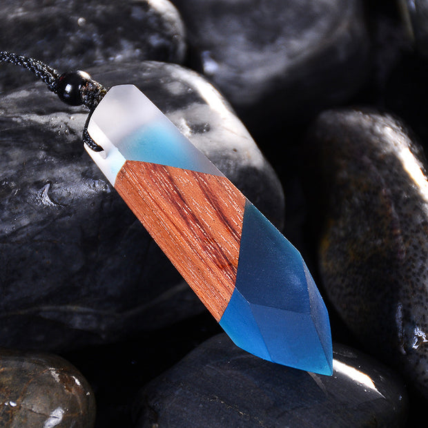 Vintage Unisex Wood Necklace Pendant