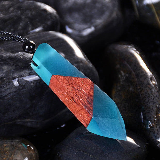 Vintage Unisex Wood Necklace Pendant