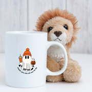 Pumpkin Spice Ghost – Cozy Halloween Glossy Mug
