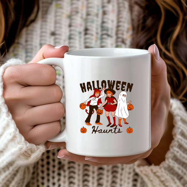 Halloween Haunts White Glossy Mug