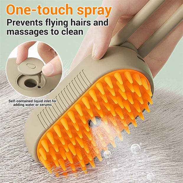 Steamy Dog/Cat Brush 3 In 1 Electric Spray Brushes