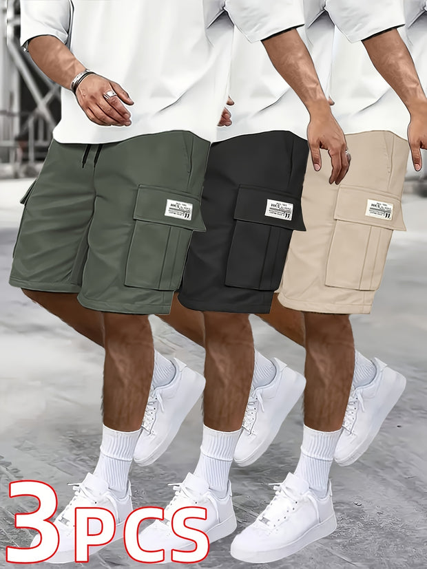 Polyester Fashion Cargo Shorts 3pk