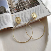 INS Style Queen's Big Circle 925 Sterling Silver Earings
