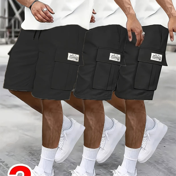 Polyester Fashion Cargo Shorts 3pk