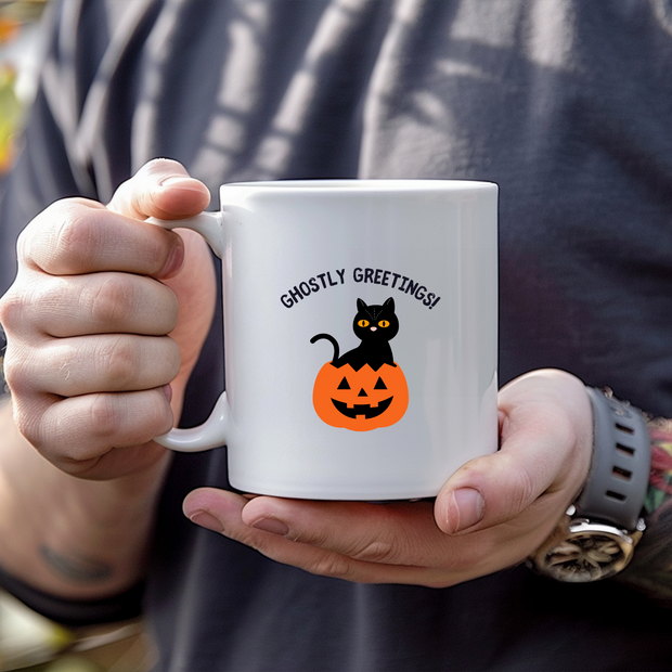 Ghostly Greetings Halloween Colourful Mug