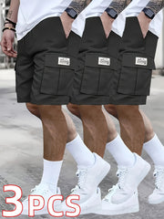 Polyester Fashion Cargo Shorts 3pk