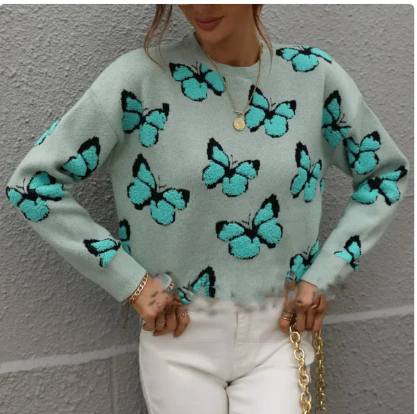 Loose Oversized Butterfly Pullover