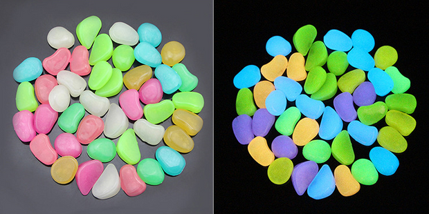 Glow in the Dark Garden Pebbles Click One And Done