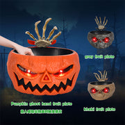 Halloween Plastic Pumpkin Bowl With Motion Activated Hand