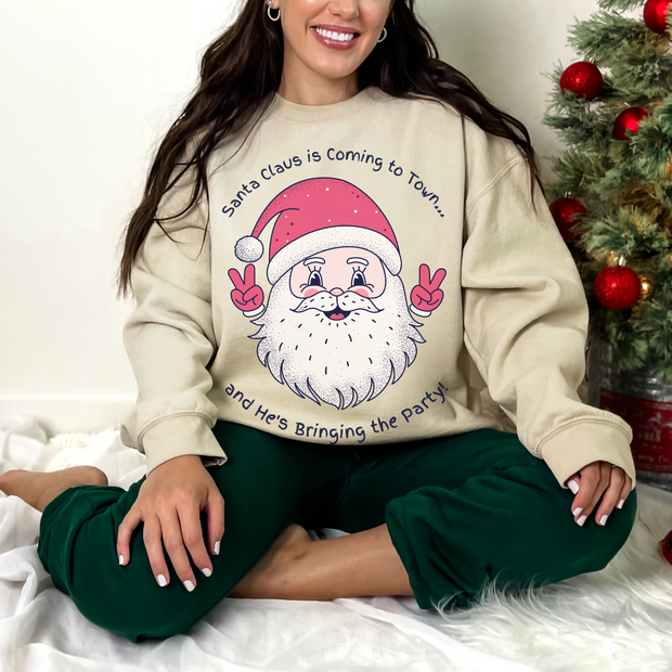 Santa Claus Is Coming Unisex Christmas Sweatshirt