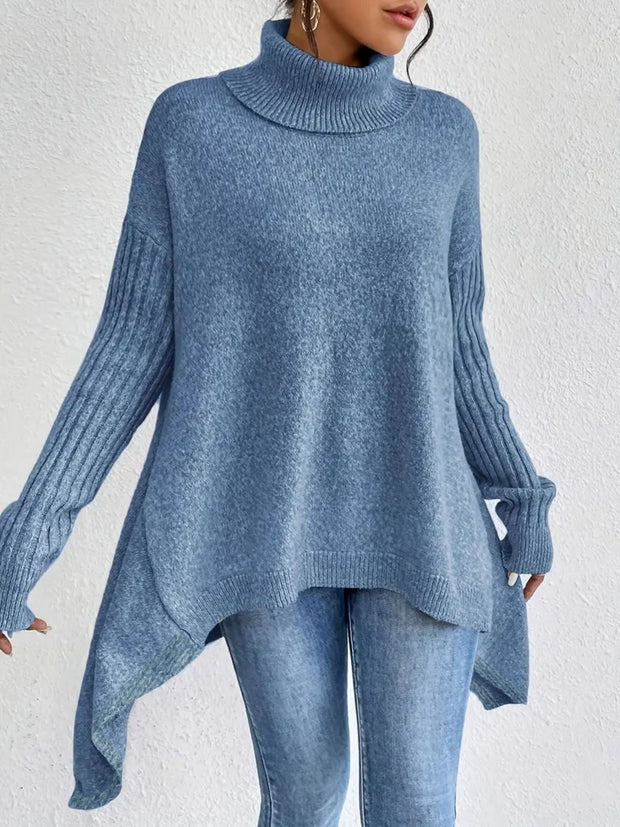 Irregular Winter Turtleneck Sweater