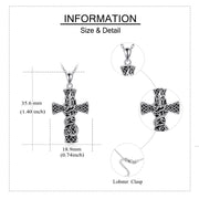 Sterling Silver - Celtic Dragon Cross - Unisex