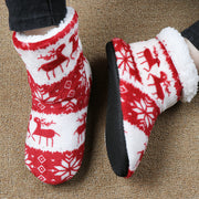 Christmas Elk Warm Plush Hose Slippers