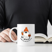 Pumpkin Spice Ghost – Cozy Halloween Glossy Mug