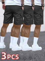 Polyester Fashion Cargo Shorts 3pk
