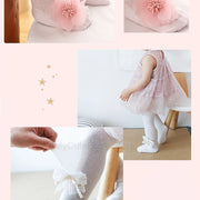 Babies to Toddlers Pantyhose Tights With Lace Bow Flower Click One And Done