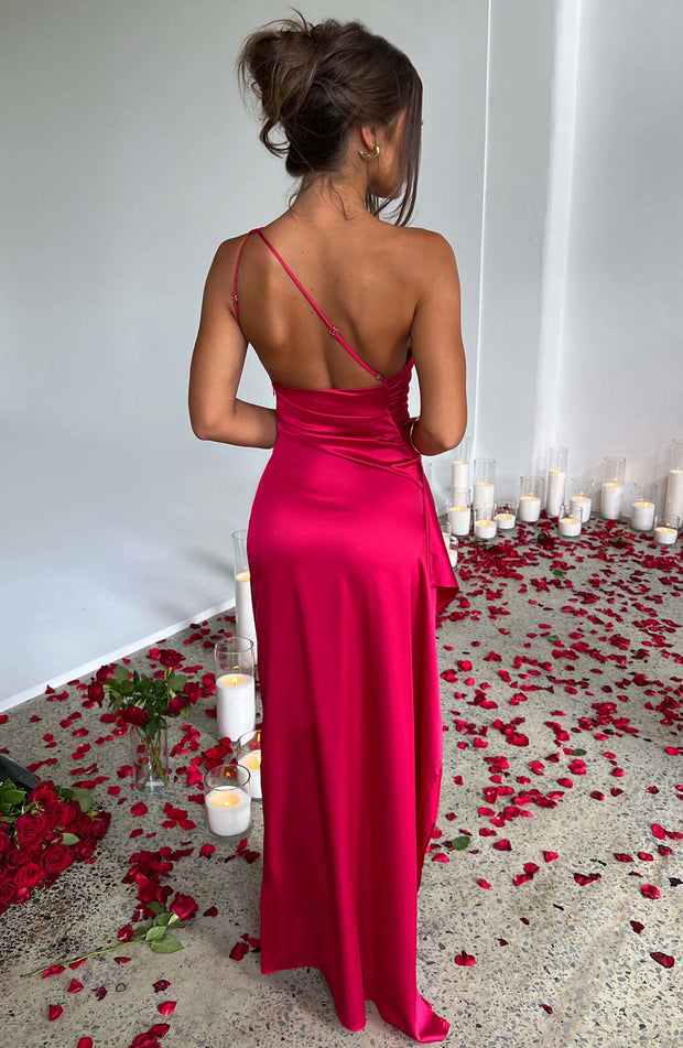 Satin One-Shoulder Sexy Dress Click One And Done