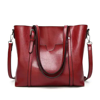 Oil Wax Leather Business Bag for Women Click One And Done