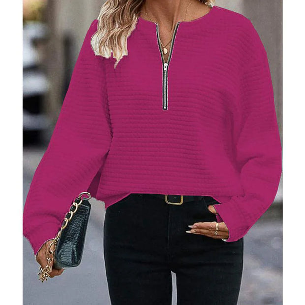 Long Sleeve Women's Front Zipper Sweater