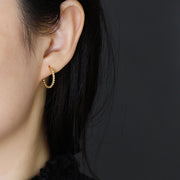 925 Sterling Silver Bead Circle Hoop Earrings