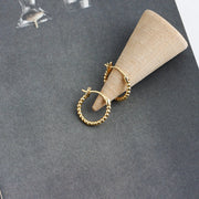 925 Sterling Silver Bead Circle Hoop Earrings