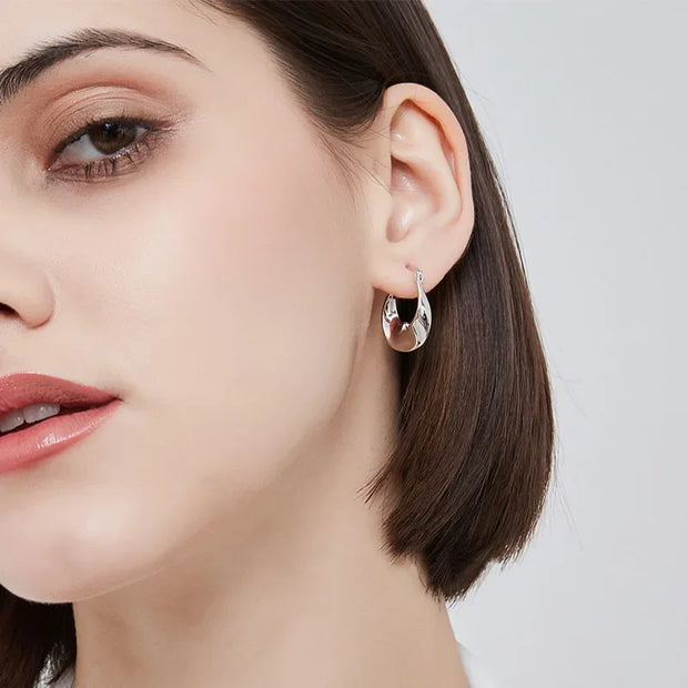 Irregular Shape Earrings Tibetan Silver