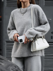 Women's Knitted Oversize Mohair Wool Sweater