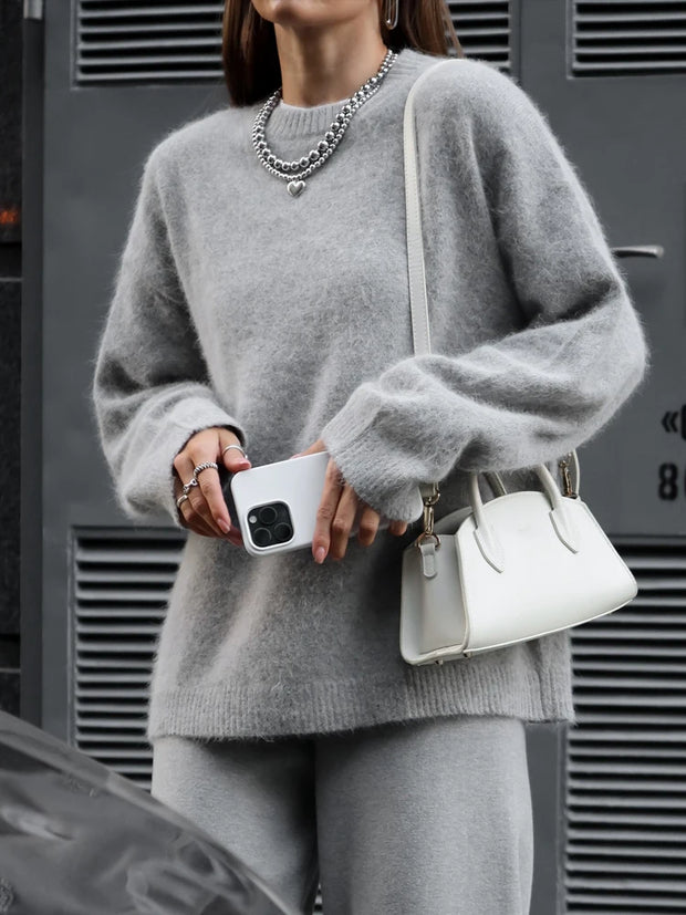 Women's Knitted Oversize Mohair Wool Sweater