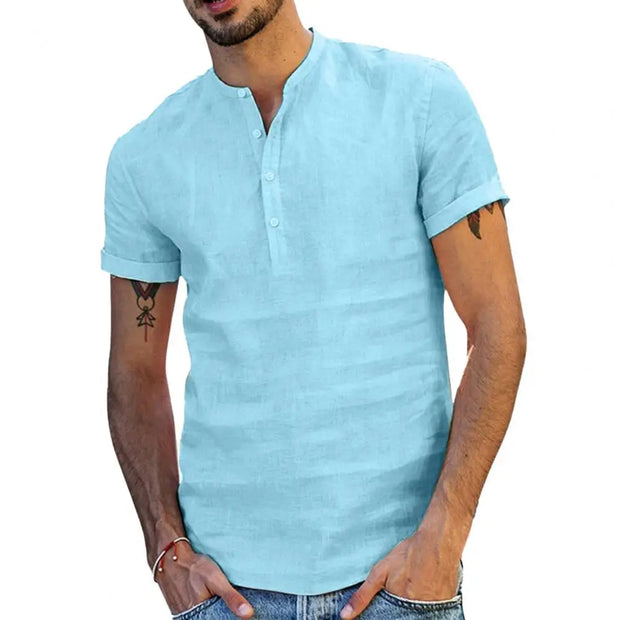 Men's Solid Color Short-Sleeved T-shirt