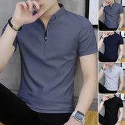 Summer New Men's Solid Color Short-Sleeved T-shirt Cotton And Linen Led Casual Men's T-shirt Shirt Male Breathable Top