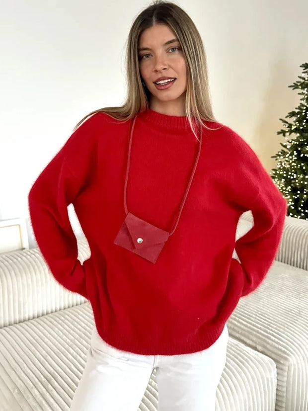 Women's Knitted Oversize Mohair Wool Sweater