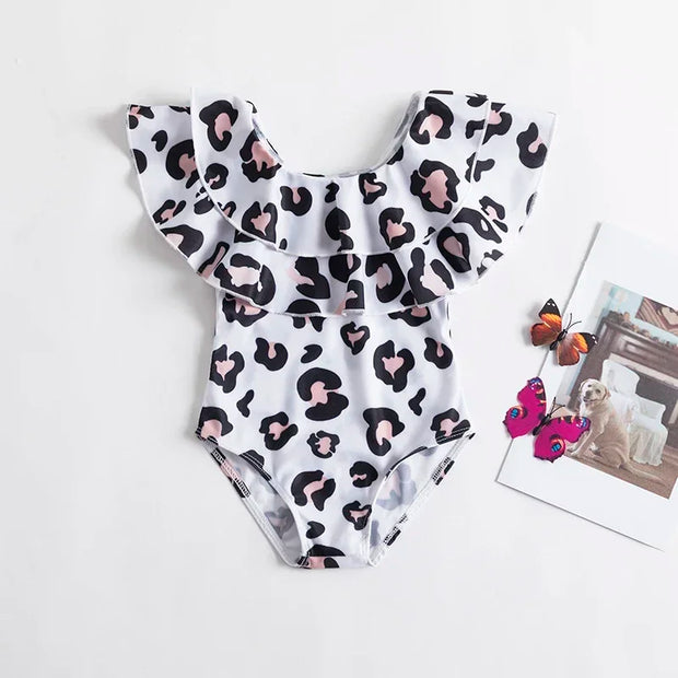 Toddlers/Girls Swimsuit: Leopard Print, Ruffle Swimwear