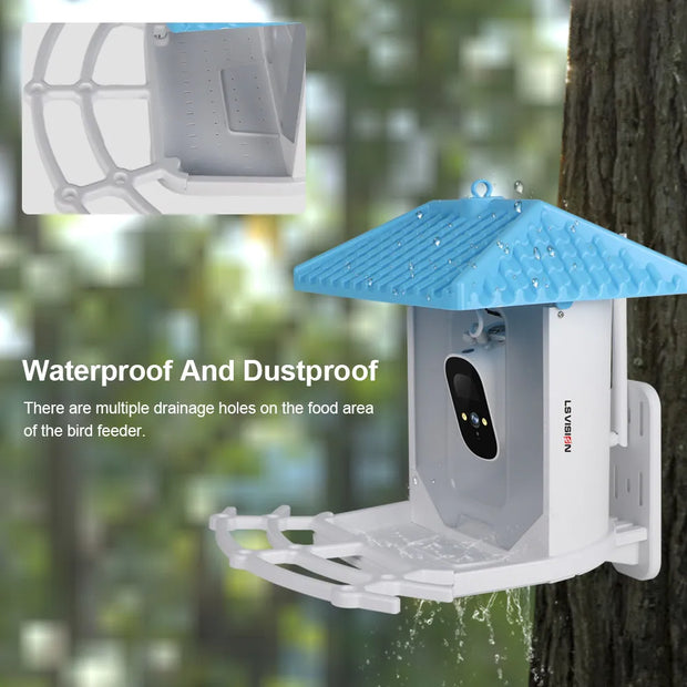 2K Smart Bird Feeder Camera with Solar Panel 4MP Click One And Done