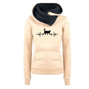 Women's Sweatshirts Versatile Hoodies Cat Print Double Collar