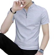 Summer New Men's Solid Color Short-Sleeved T-shirt Cotton And Linen Led Casual Men's T-shirt Shirt Male Breathable Top