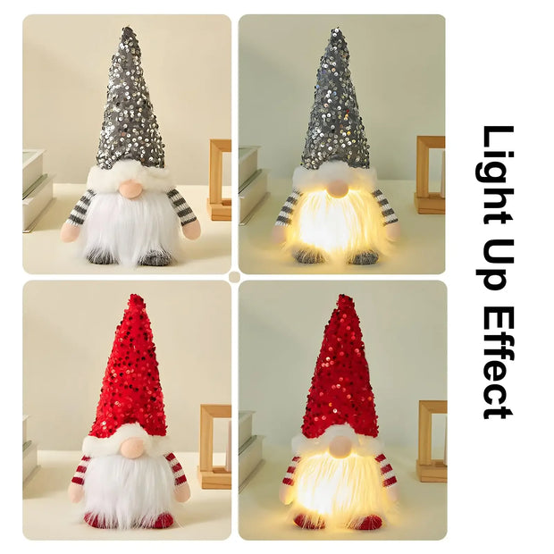 Christmas Elf Knitted Gnome with Led Night Light