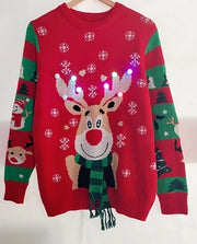 Women's Cute Deer Sweater with LED Light