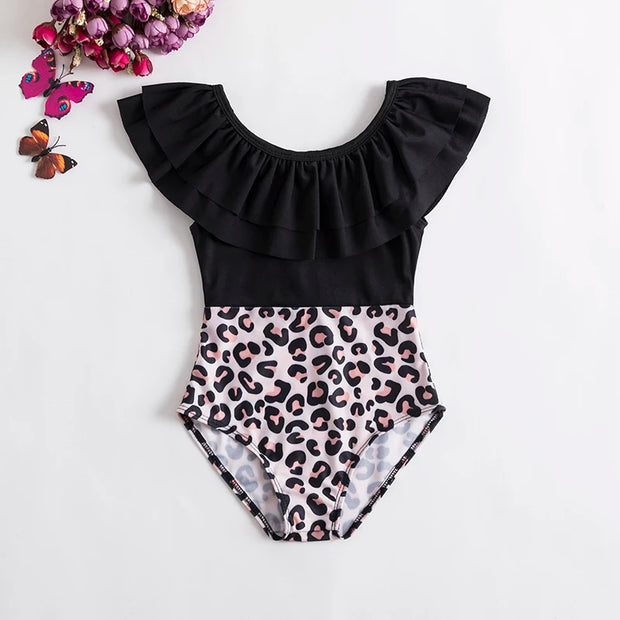 Toddlers/Girls Swimsuit: Leopard Print, Ruffle Swimwear