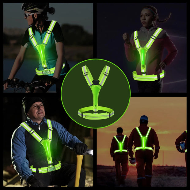 LED Reflective Sporting Vest Click One And Done