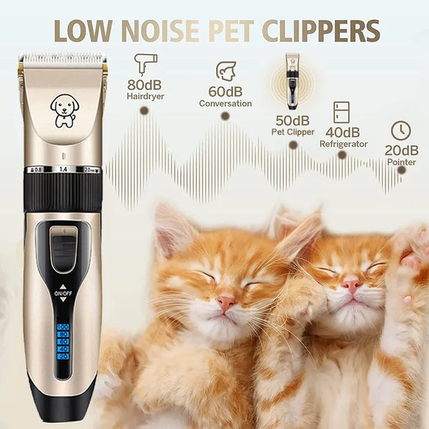 Cordless Rechargeable Professional Grooming Kit for (Cat/Dog/Rabbit) Click One And Done