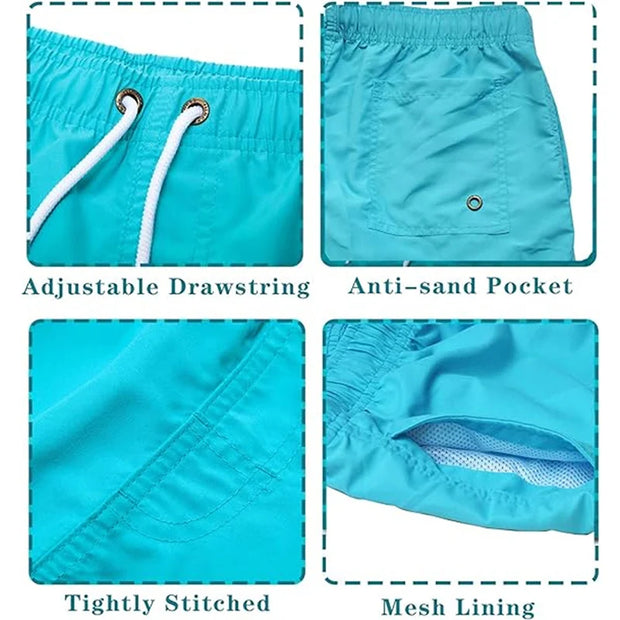 Fast Drying Swim Trunks with Pockets Mesh Liner