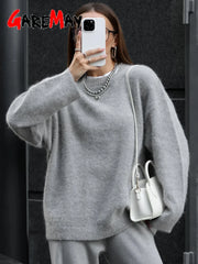 Women's Knitted Oversize Mohair Wool Sweater